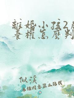 离婚小孩2岁抚养权怎么判