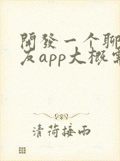 开发一个聊天交友app大概需要多少钱?