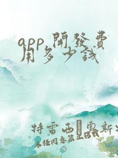 app 开发费用多少钱