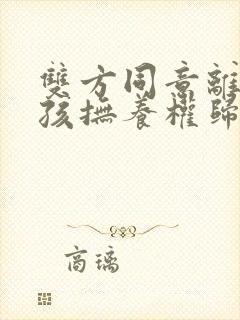 双方同意离婚小孩抚养权归谁