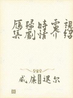 雁归时电视剧分集剧情介绍