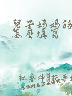 儿子妈妈的关系怎么填写