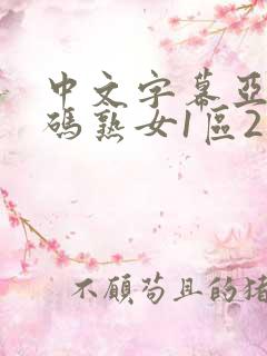 中文字幕亚洲乱码熟女1区2个区