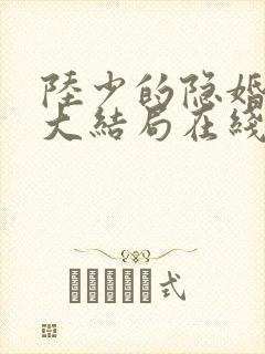 陆少的隐婚罪妻大结局在线阅读