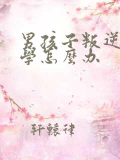 男孩子叛逆不上学怎么办