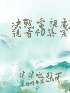 决战电视剧免费观看40集完整版