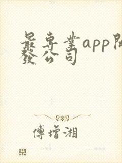最专业app开发公司