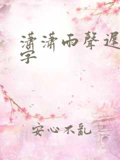 潇潇雨声迟多少字