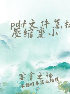 pdf文件怎样压缩变小