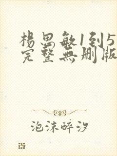 杨思敏1到5集完整无删版