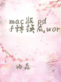 mac版 pdf转换成word
