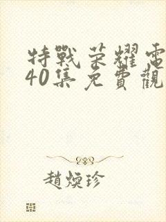 特战荣耀电视剧40集免费观看