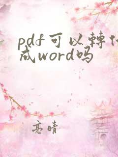 pdf可以转化成word吗