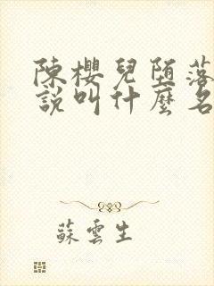 陈樱儿堕落的小说叫什么名字