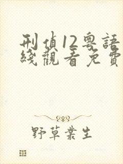 刑侦12粤语在线观看免费