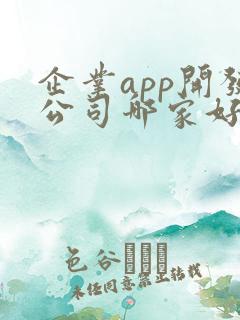 企业app开发公司哪家好