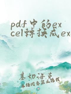 pdf中的excel转换成excel表