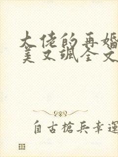 大佬的再婚甜妻美又飒全文免费阅读