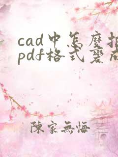 cad中怎么把pdf格式变成dwg格式