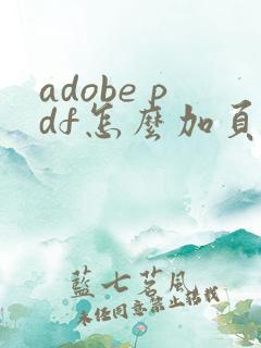 adobe pdf怎么加页码