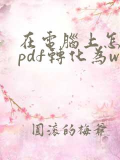在电脑上怎么把pdf转化为word