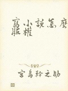 写小说怎么申请版权