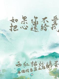 如果你不爱我就把心还给我是什么歌