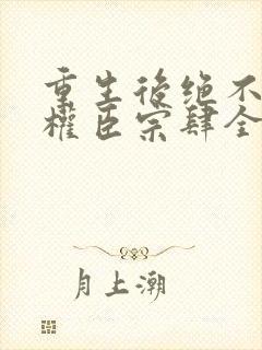 重生后绝不嫁给权臣宗肆全文小说