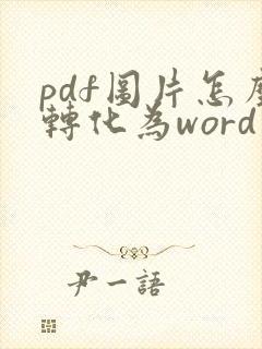 pdf图片怎么转化为word文档