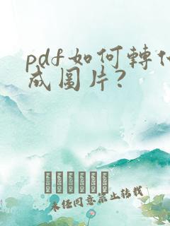 pdf如何转化成图片?