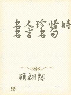 名人珍惜时间的名言名句