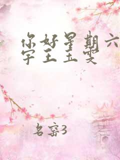 你好星期六王安宇王玉雯