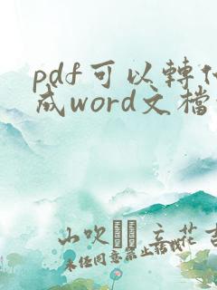 pdf可以转化成word文档吗