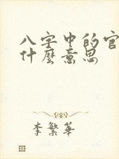 八字中的官 印什么意思