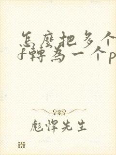 怎么把多个pdf转为一个pdf
