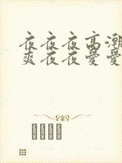 夜夜夜高潮夜夜爽夜夜爱爱