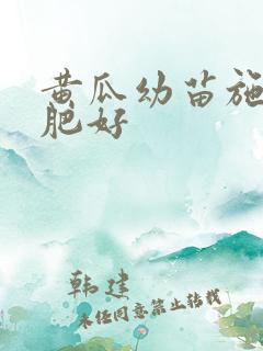 黄瓜幼苗施什么肥好