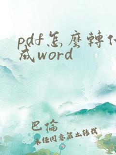 pdf怎么转化成word