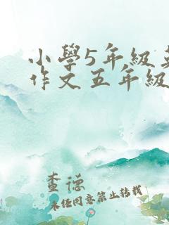 小学5年级英语作文五年级英语作文5句话