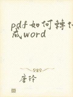 pdf如何转化成word