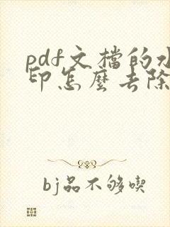 pdf文档的水印怎么去除