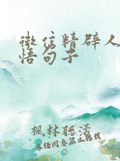 微信精辟人生感悟句子