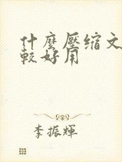 什么压缩文件比较好用