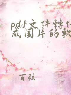 pdf文件转化成图片的软件