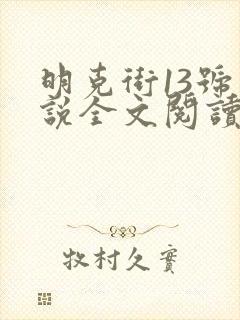 明克街13号小说全文阅读无弹窗
