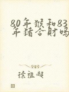 80年猴和83年猪合财吗