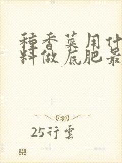 种香菜用什么肥料做底肥最好