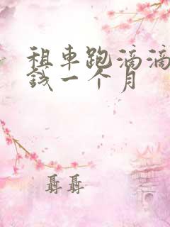 租车跑滴滴多少钱一个月