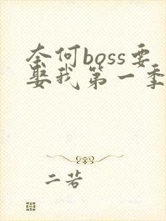 奈何boss要娶我第一季电视剧全集免费观看