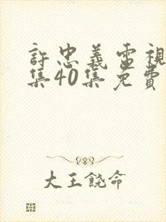 许忠义电视剧全集40集免费观看